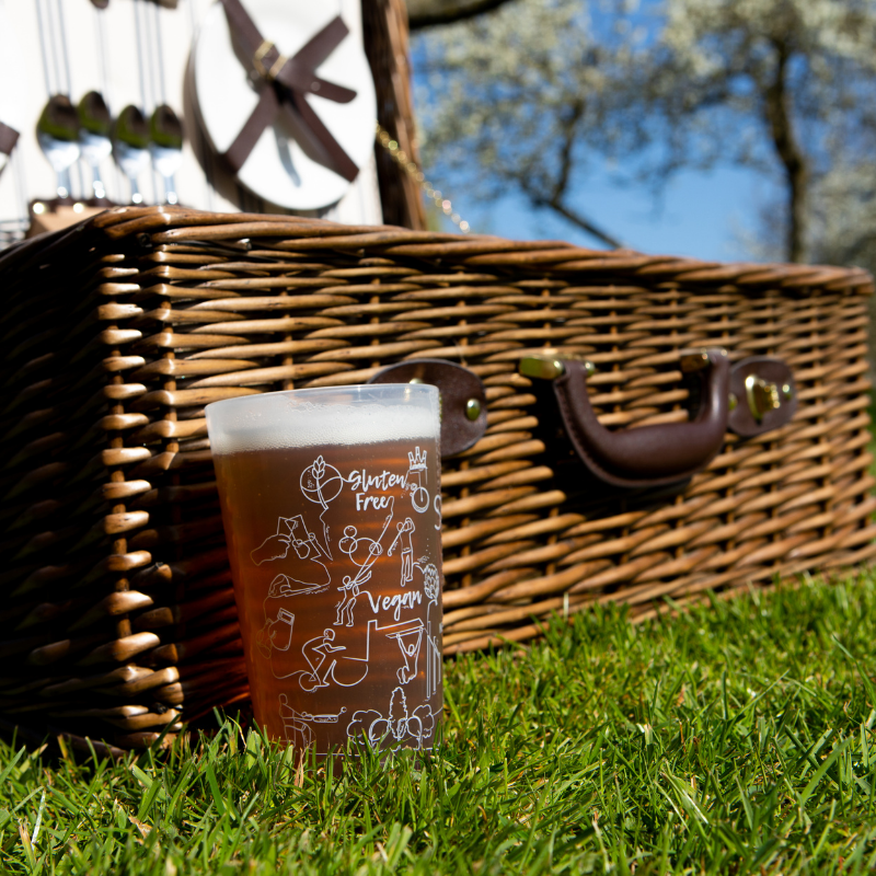SKINNY REUSABLE PLASTIC GLASSES - PINT
